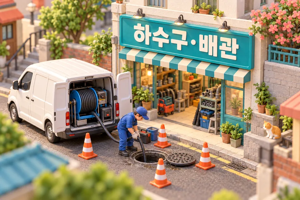 하수구·배관 분야 연출 그림