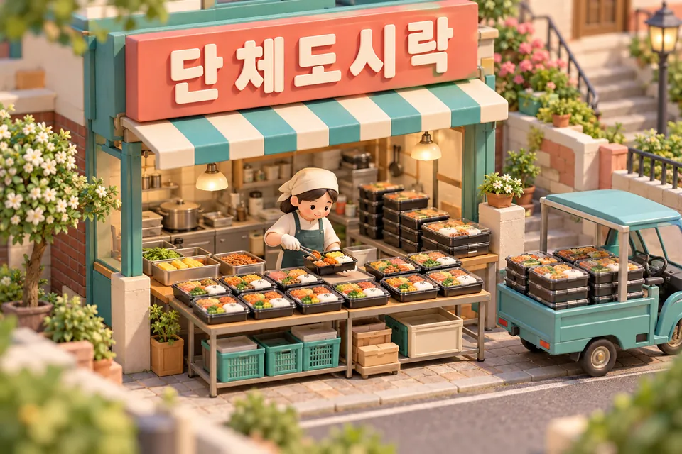 단체도시락 분야 연출 그림